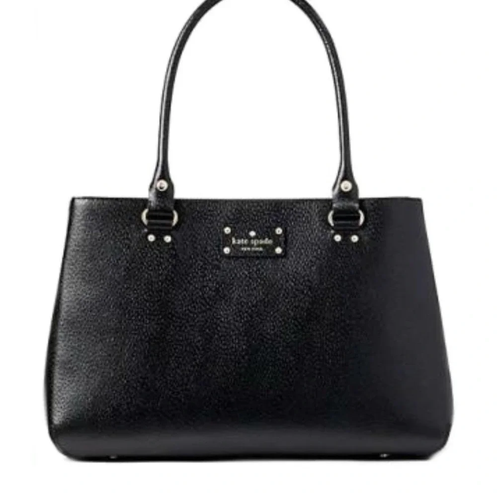Kate Spade Wellesley Elena Shoulder Satchel Bag Women Black Leather